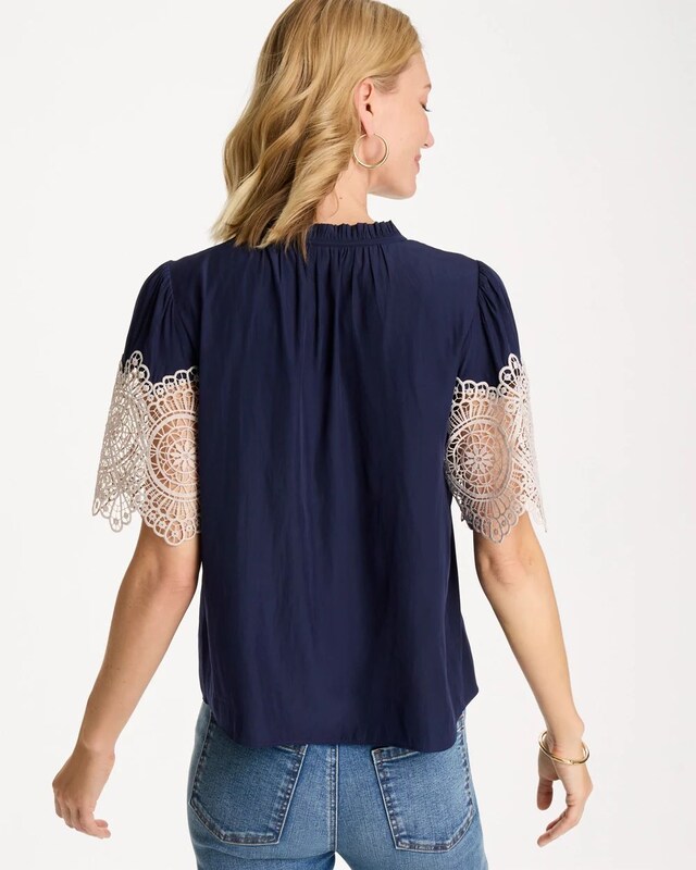 Sea Island Crochet Lace Blouse - image 3